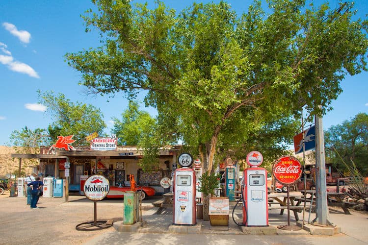 Vecchio distributore di benzina ad Hackberry in Arizona sulla Route 66